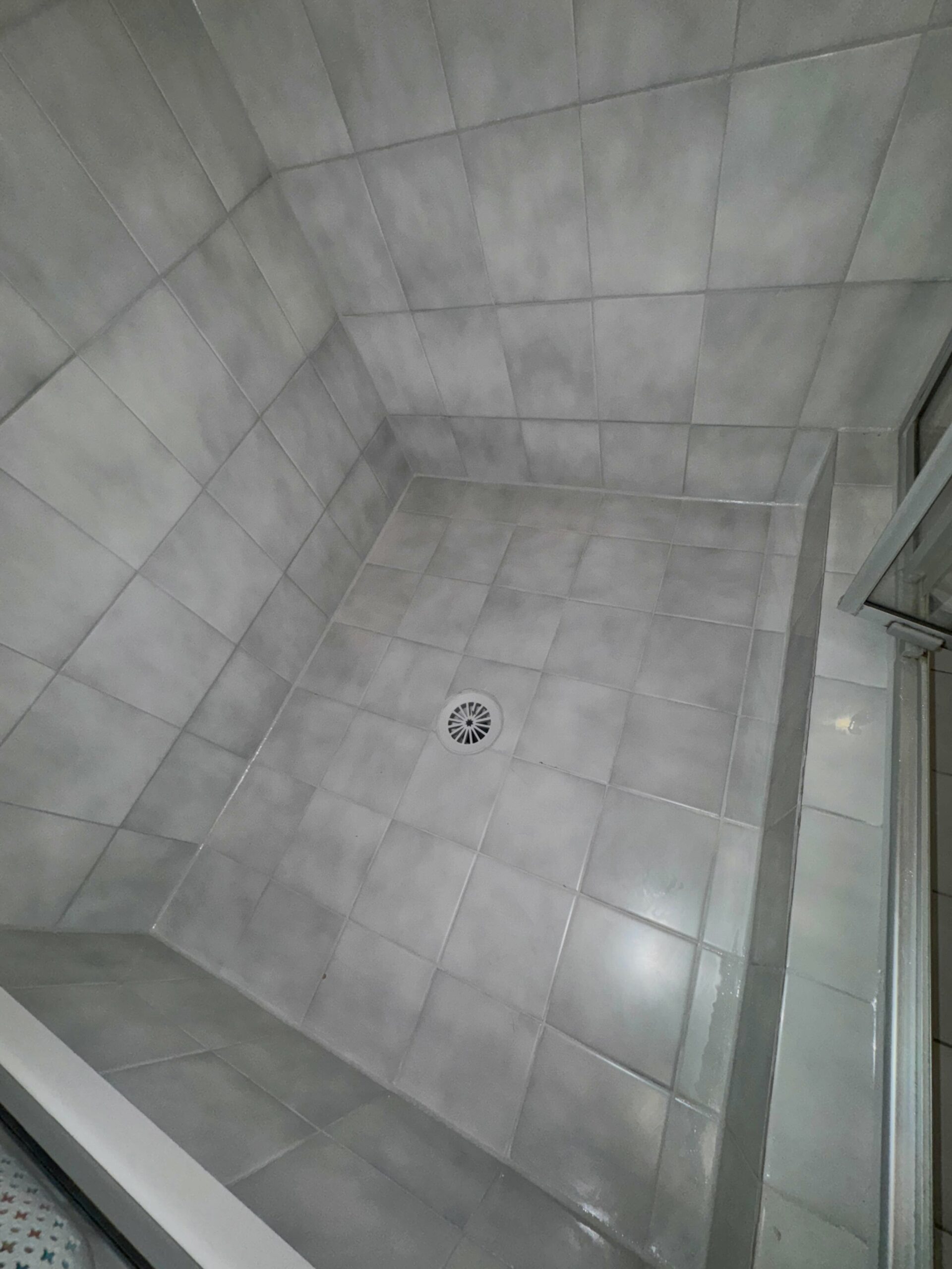 A shower in swan view after being regrouted image 3